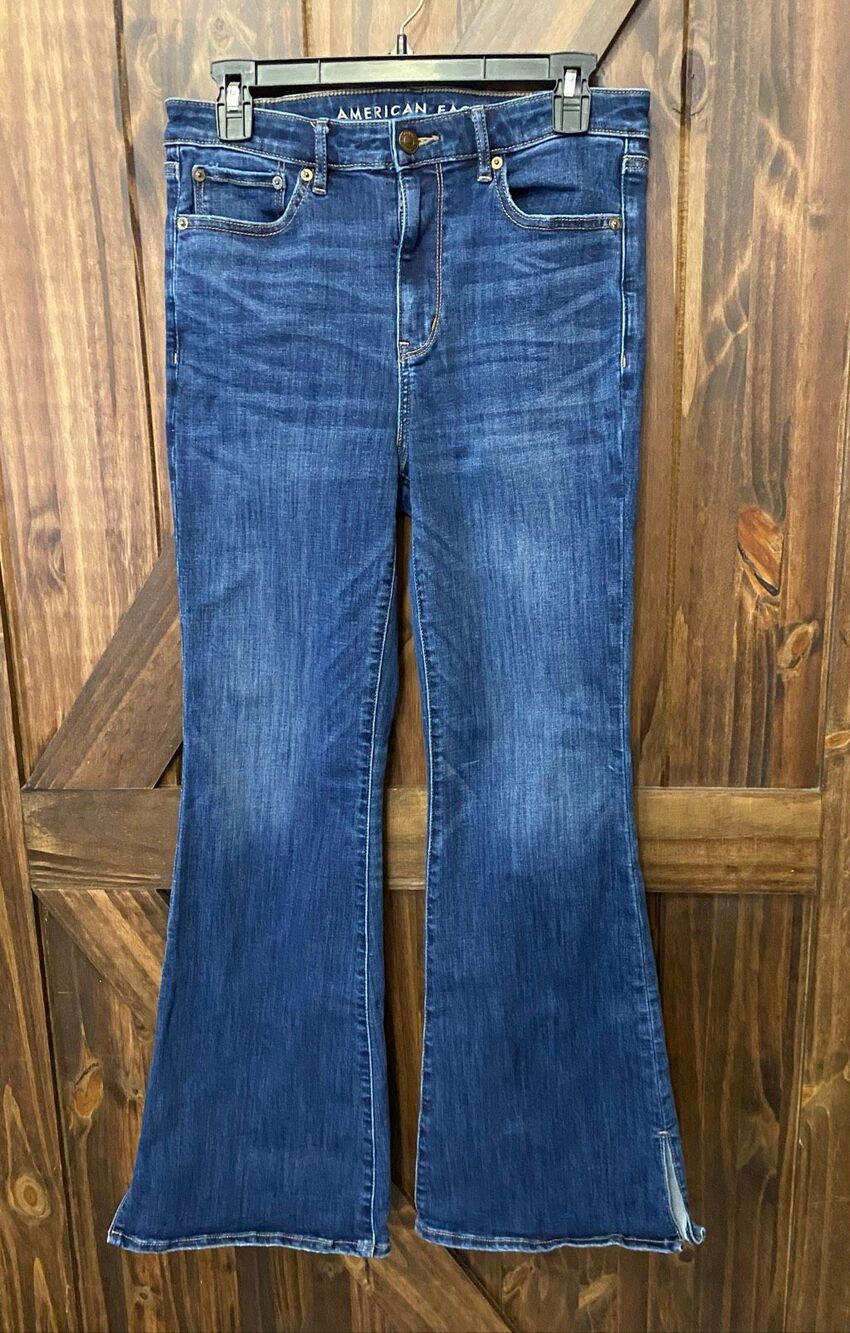 American Eagle Super High Rise Flare Womens Denim Jeans Sz 10